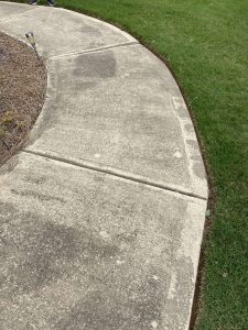 The sidewalk - before and after.