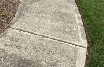 The sidewalk - before and after.