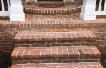 brick steps after a repair