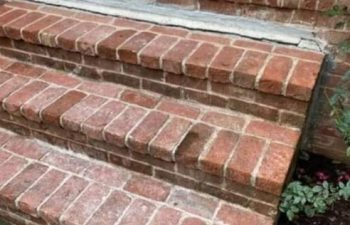 brick steps before a repair