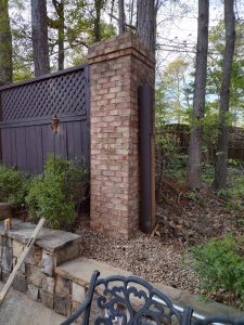 After Straightening Leaning Brick Column