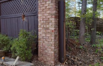 After Straightening Leaning Brick Column