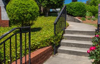 Concrete pathway with stairs