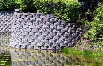 Lake retaining wall