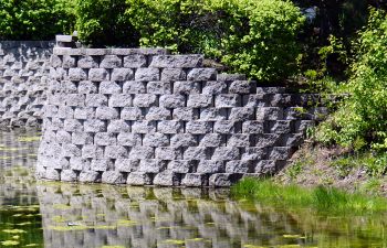 Lake retaining wall