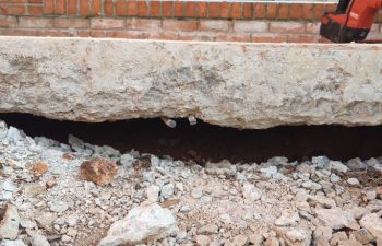 void under the front stoop before