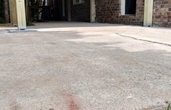 After: We leveled and stabilized the soil below the patio with our deep foam injection process. This leveled the concrete patio above; all we had to do was fill in the cracks!
