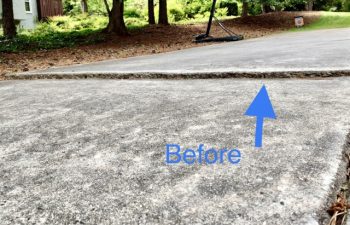 Before: This client’s driveway had a slab that sank several inches below the adjacent slab.