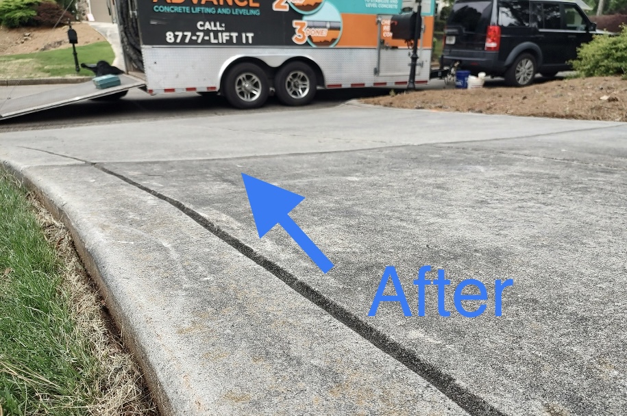 After: We lifted the slab back into place, restoring a smooth and level transition.