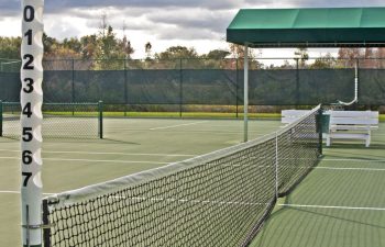 Concrete outdoor tennis court