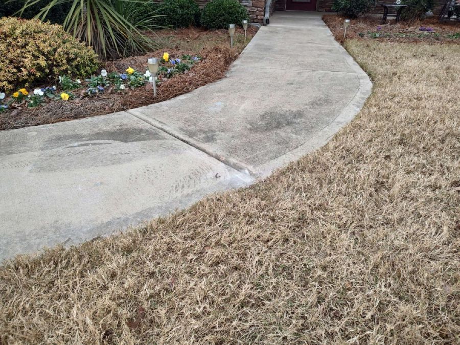 The sidewalk - after and after.