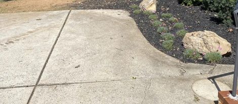 driveway before patch work