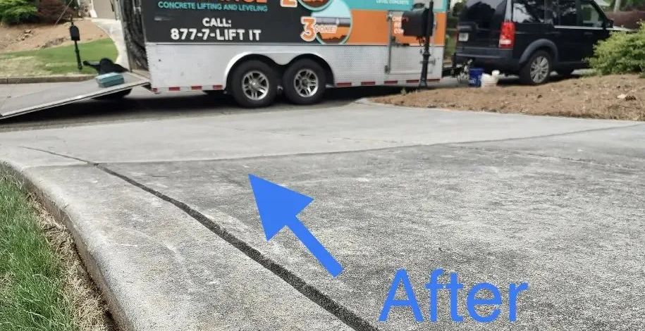 After: We lifted the slab back into place, restoring a smooth and level transition.